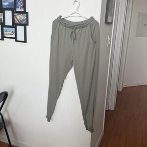 308. Ardene Sage Green Linen Pants With Drawstring